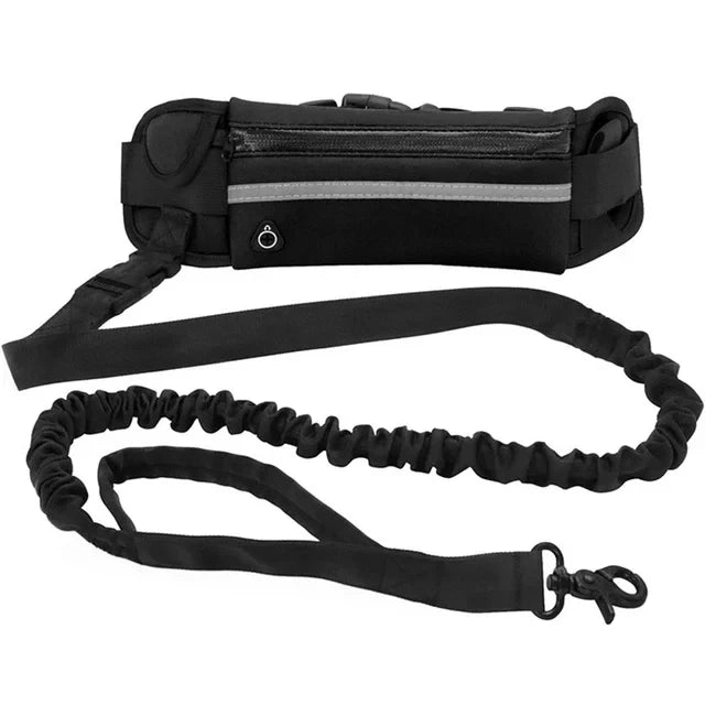 Hands Free Dog Leash with Reflective Waist Bag for Running