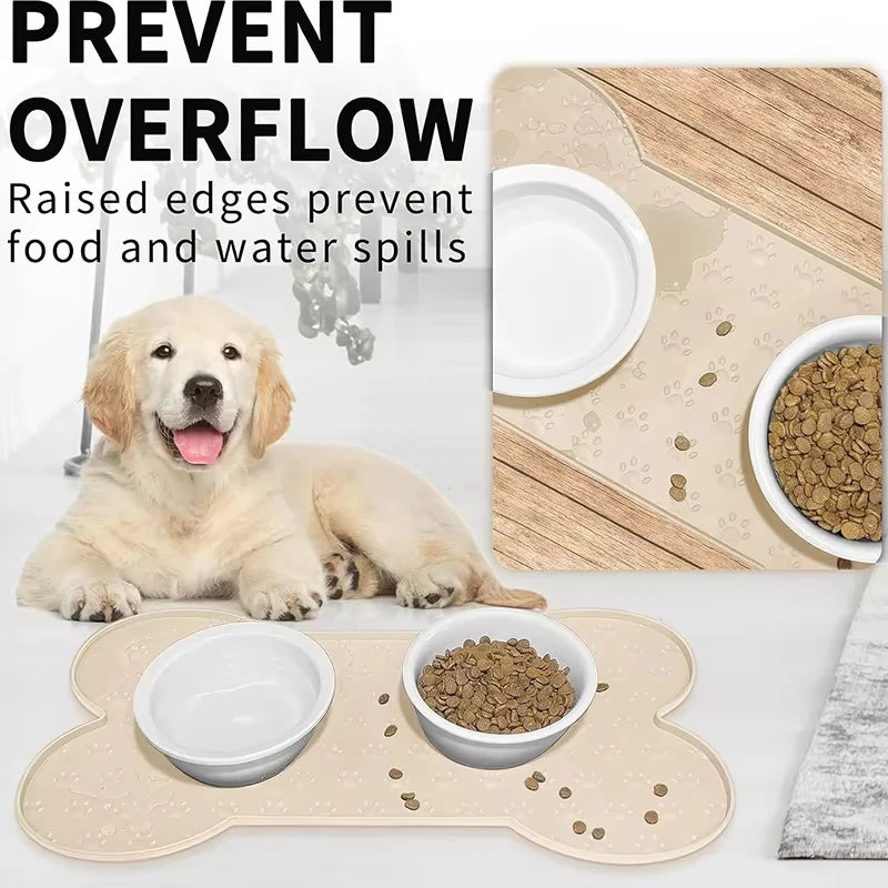 Dog Food Mat Anti-Slip Silicone Pet Placemat Waterproof Feeder