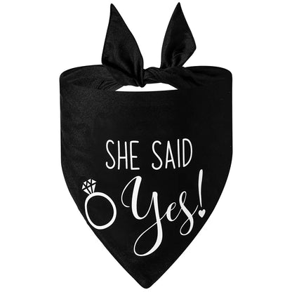 Dog Wedding Bandana She Said Yes Engagement Announcement Pet Scarf