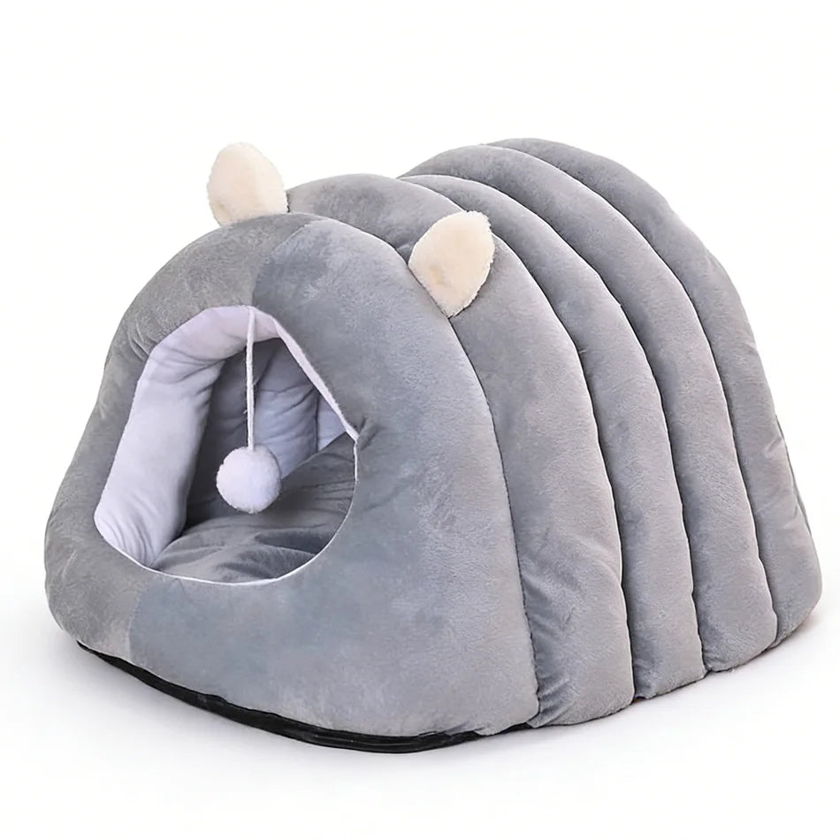Cute Cartoon Pet Cave Bed Washable Sleep Bed For Small Dogs Cats