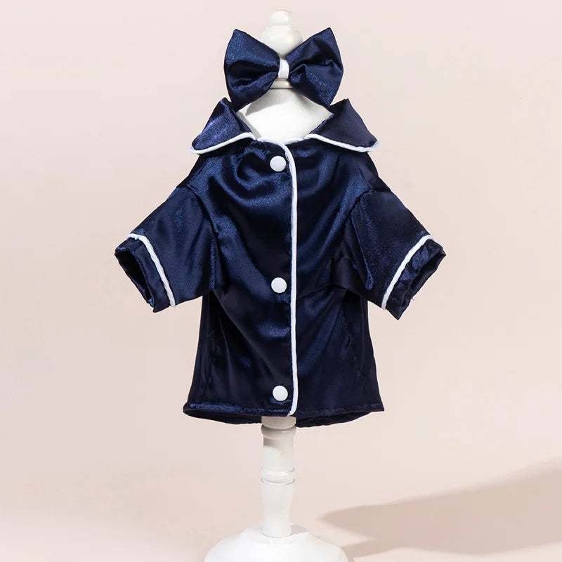 Comfortable Pet Pajamas Set With Detachable Flower Headwear