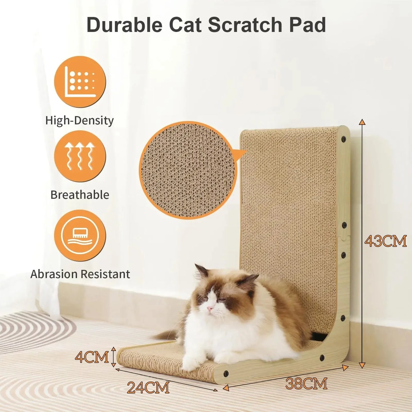 Cat Scratching Post Large L-Shape Cardboard Scraper Pet Toy