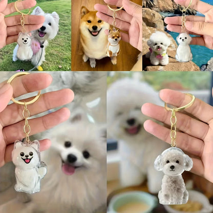 Pet Memorial Keychain - Dog Hair Storage Pendant With Resin Capsule