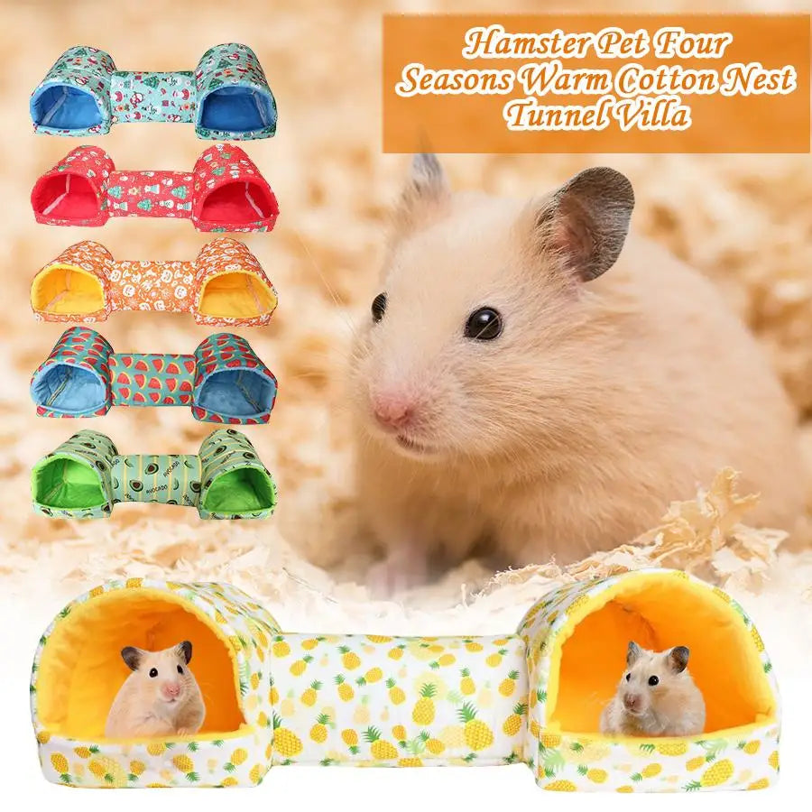 Hamster Hideaway Tunnel - Cozy Pet Bed Cave For Small Animals