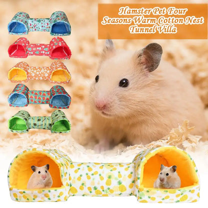 Hamster Hideaway Tunnel - Cozy Pet Bed Cave For Small Animals