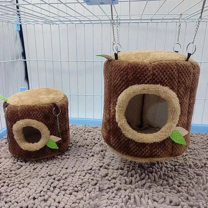 Small Pet House Hamster Tree Stump Hammock Bed For Rodents