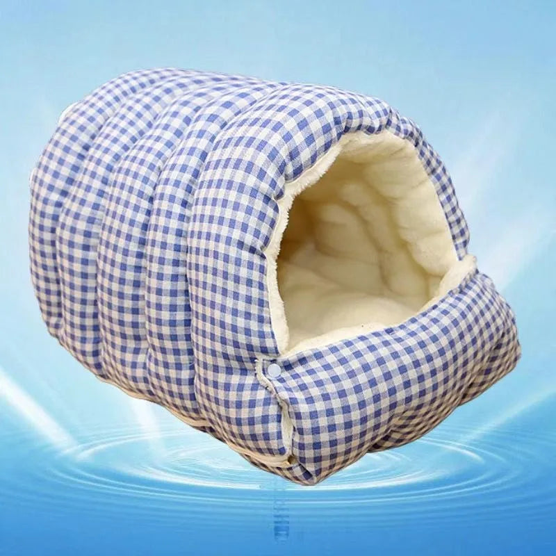Foldable Winter Pet Bed For Cats Dogs - Thickened Semi-Enclosed Design