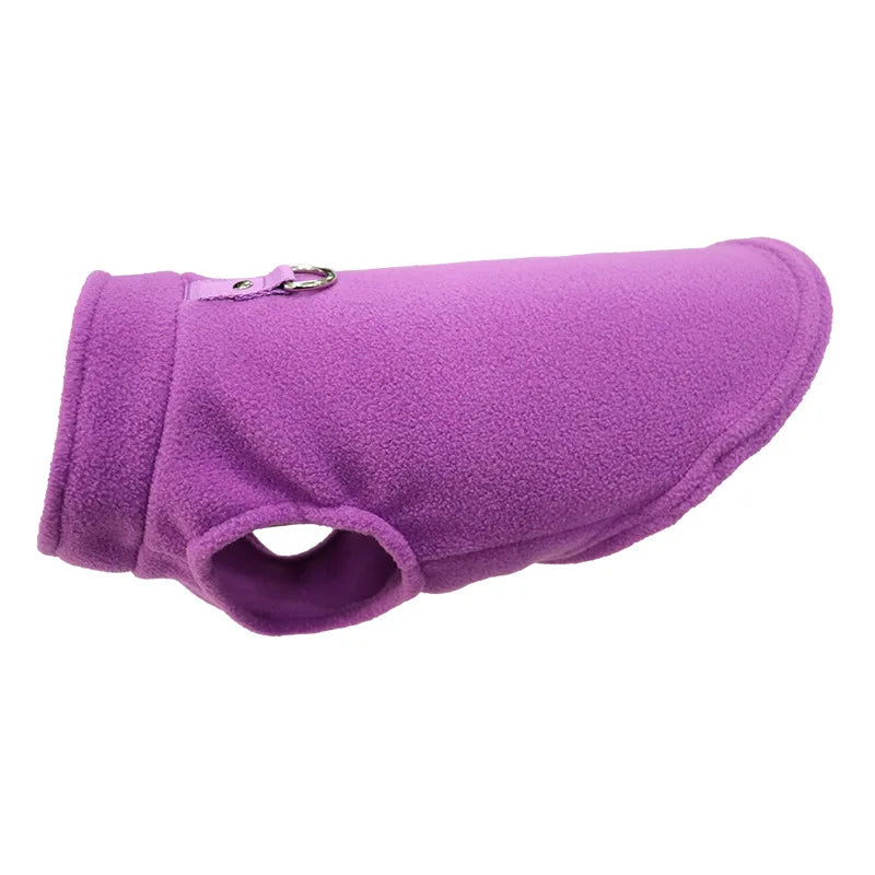 Warm Fleece Dog Jacket Vest With D-Ring For Small Dogs And Cats