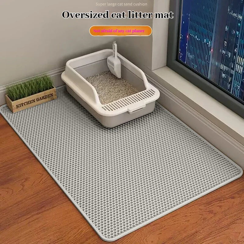 Cat Litter Mat 2-Layer Premium Sand Trapping Waterproof Pet Floor
