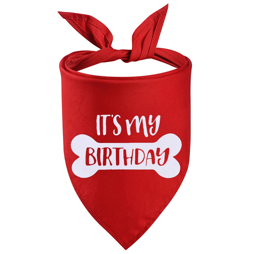 Dog Birthday Bandana - Happy Birthday Party Pet Triangle Scarf