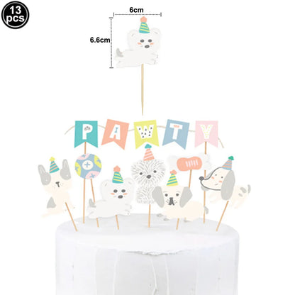 Dog Birthday Cake Toppers - Pet Puppy Party Decorations
