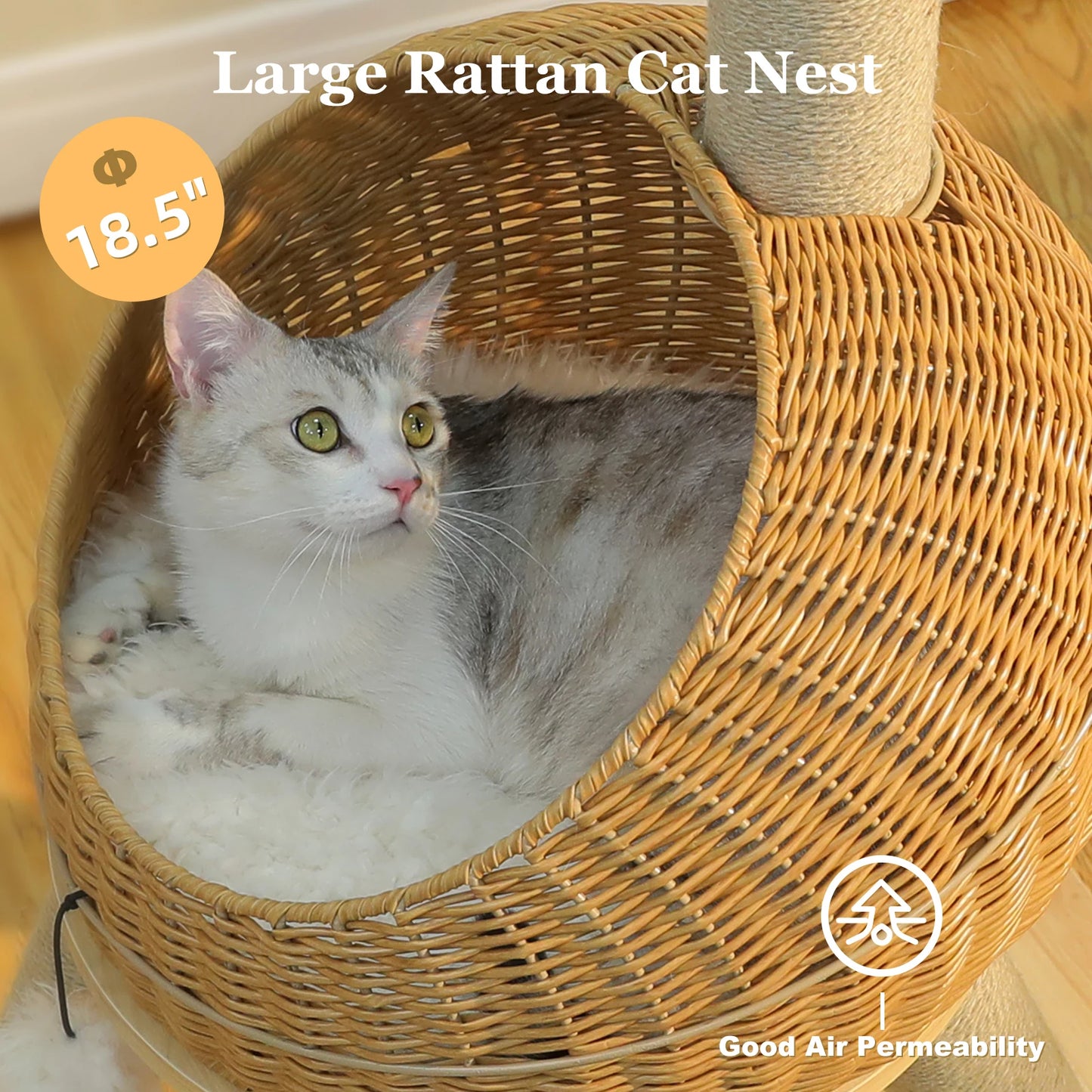 Dinosaur Cat Tree Tower With Sisal Scratching Post Large Rattan Condo