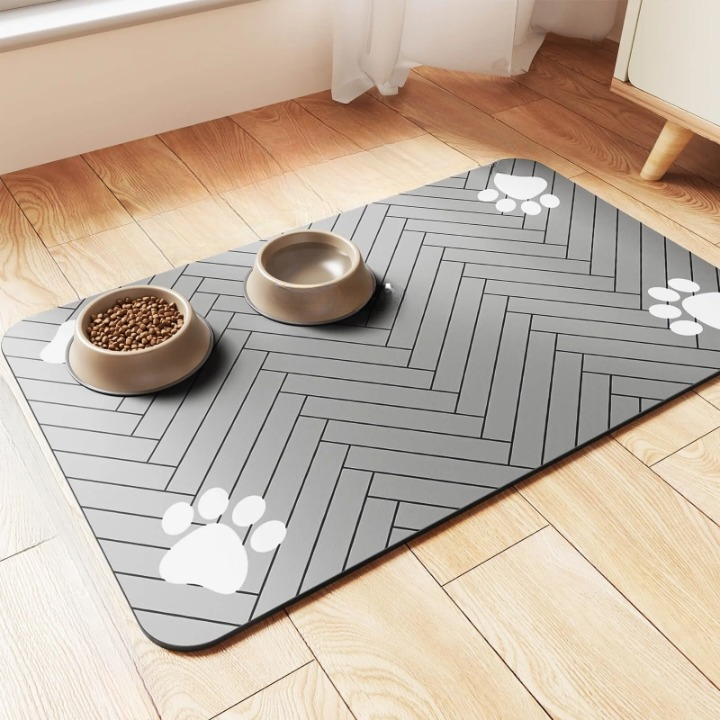 Pet Feeding Mat - Absorbent Waterproof Placemat For Dog Cat Food Water Bowl