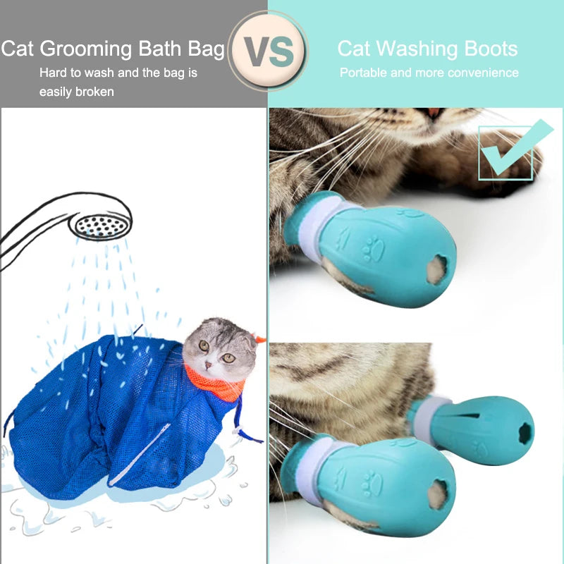 Cat Claw Protectors - Anti-Scratch Bath Shoes For Cats