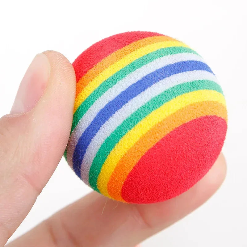 Rainbow EVA Cat Toys Ball Interactive Pet Training Chew Toy