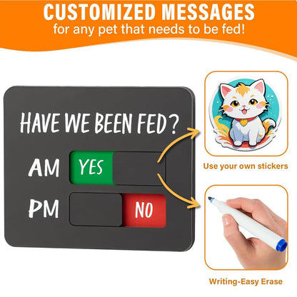 Dog Fed Sign Magnetic Pet Feeding Chart for Kitchen Door Wall