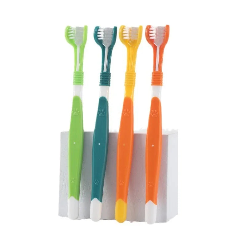 3-Sided Pet Toothbrush For Dogs And Cats - Tartar Removal Dental Care