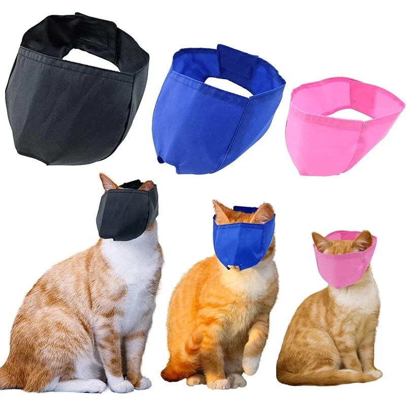 Cat Anti-Bite Muzzle Breathable Nylon Grooming Restraint Hood