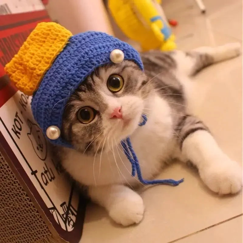 Cute Cat Hat Funny Pet Party Cosplay Knitted Headwear Accessories
