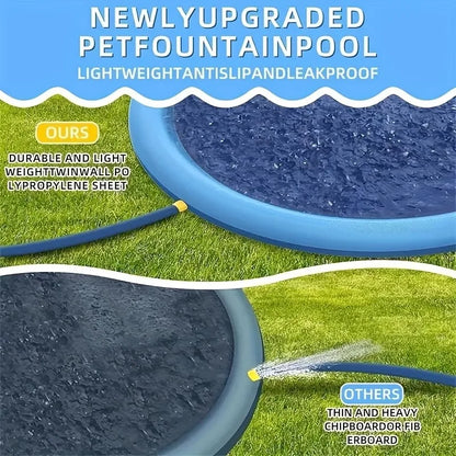Large Inflatable Dog Pool - Outdoor Splash Pad For Pets Summer Play