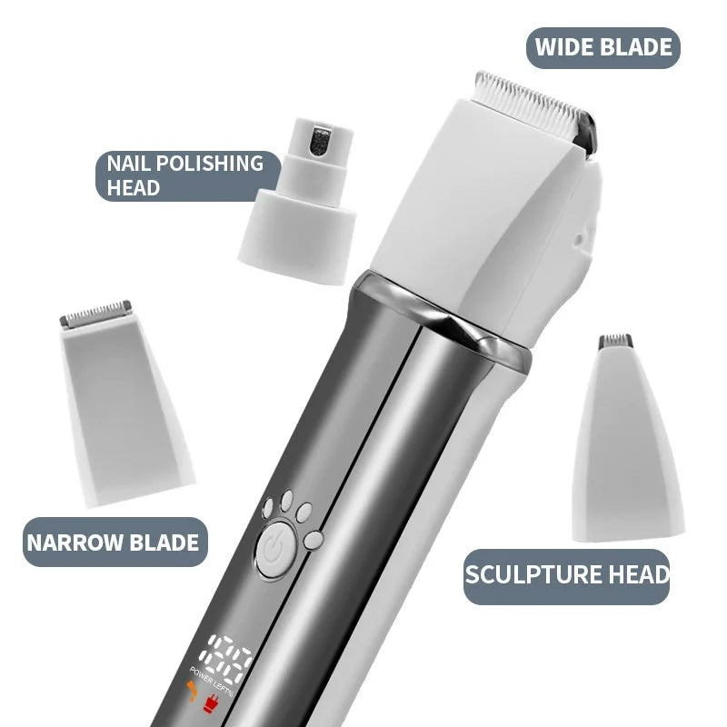4-In-1 Pet Grooming Set With Rechargeable Clippers And Low Noise