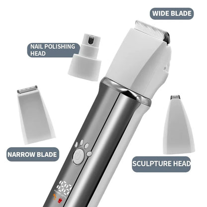 4-In-1 Pet Grooming Set With Rechargeable Clippers And Low Noise