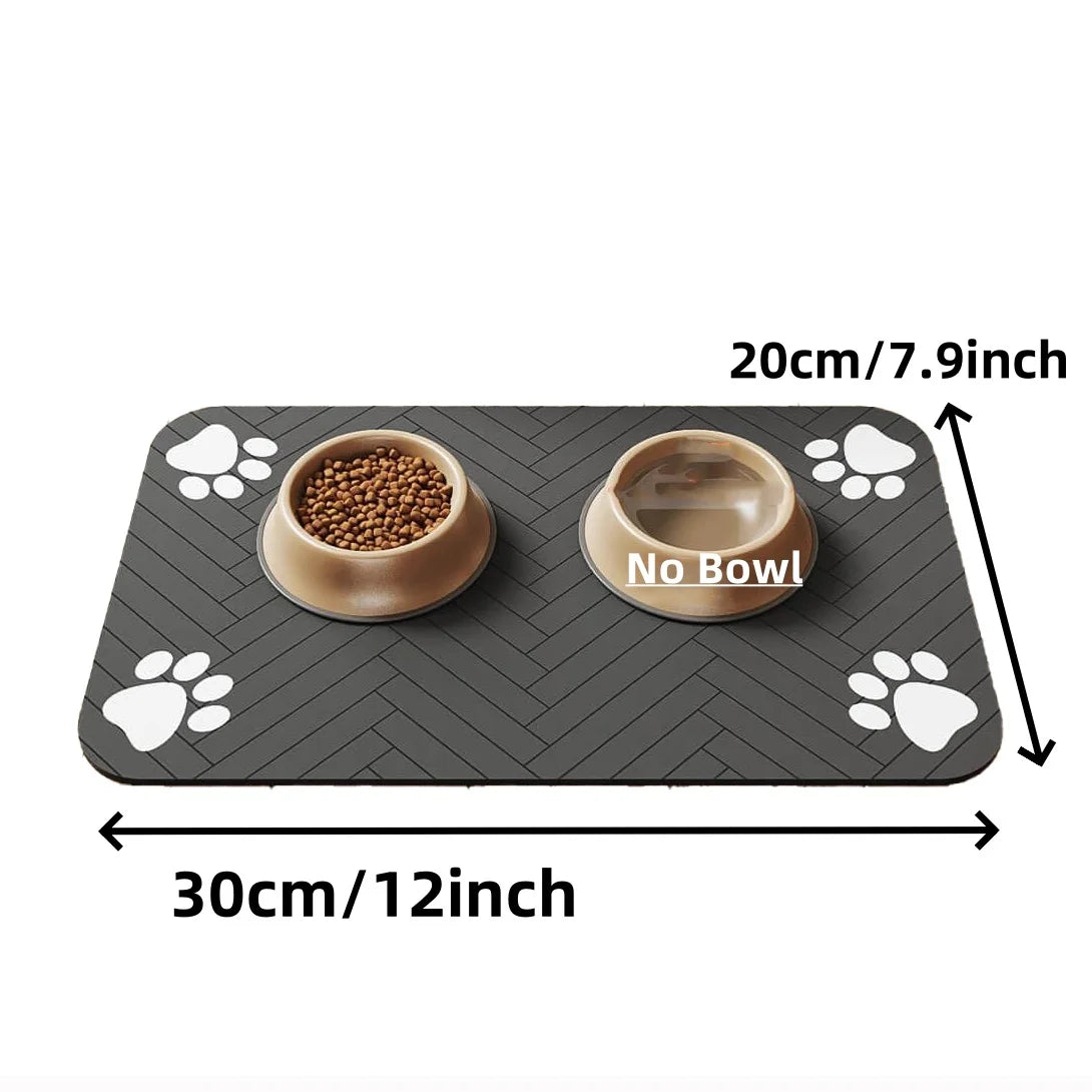 Pet Feeding Mat - Absorbent Waterproof Placemat For Dog Cat Food Water Bowl