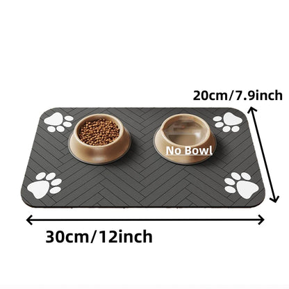 Pet Feeding Mat - Absorbent Waterproof Placemat For Dog Cat Food Water Bowl