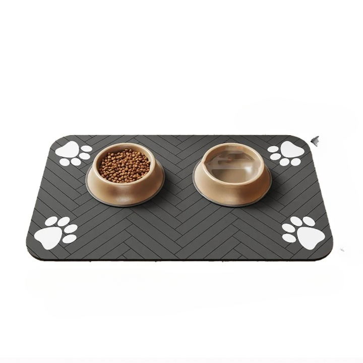 Pet Feeding Mat - Absorbent Waterproof Placemat For Dog Cat Food Water Bowl