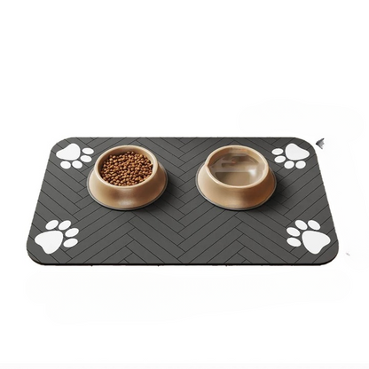 Pet Feeding Mat - Absorbent Waterproof Placemat For Dog Cat Food Water Bowl