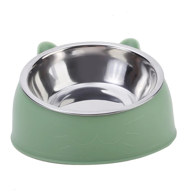 Cat Bowl Inclined Stainless Steel Pet Feeding Bowl Set