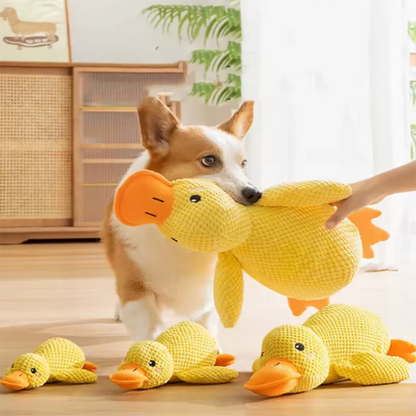 Dog Duck Plush Toy - Interactive Squeaky Pet Comfort Companion