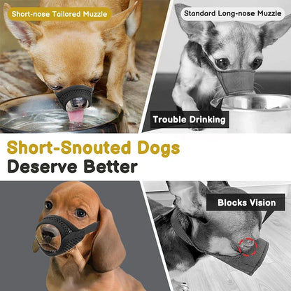 Mesh Muzzle For Short Snout Small Dogs Anti-Biting Brachycephalic