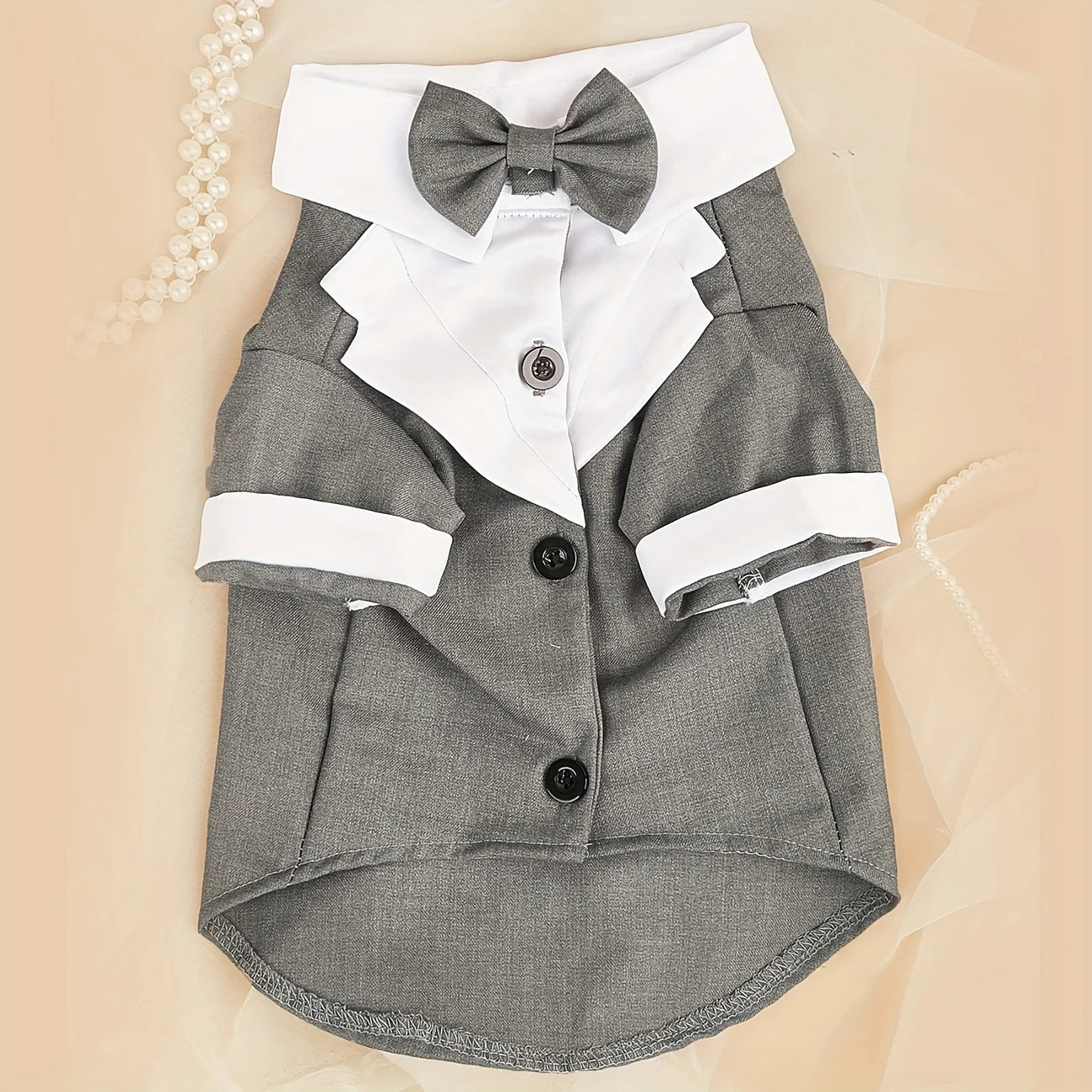 Pet Shirt Small Dog Wedding Formal Suit With Bow Tie Costume