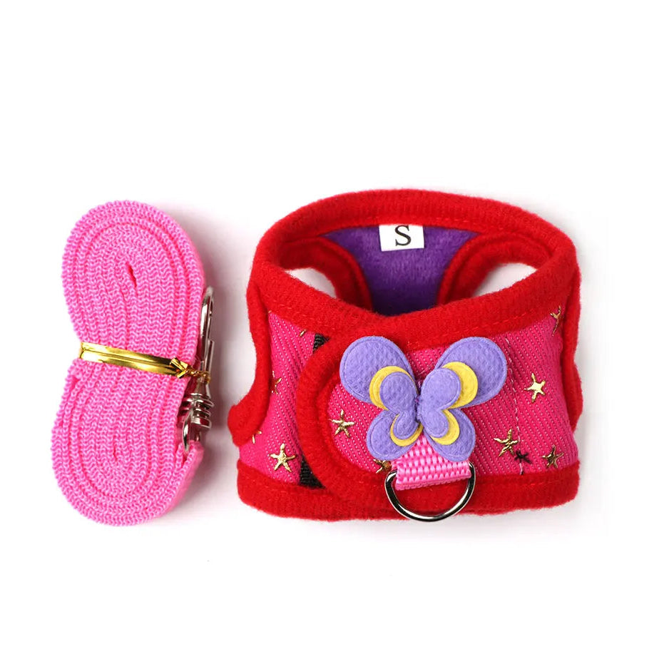 Small Pet Harness Leash Set For Guinea Pig Chinchilla Outdoor Walking