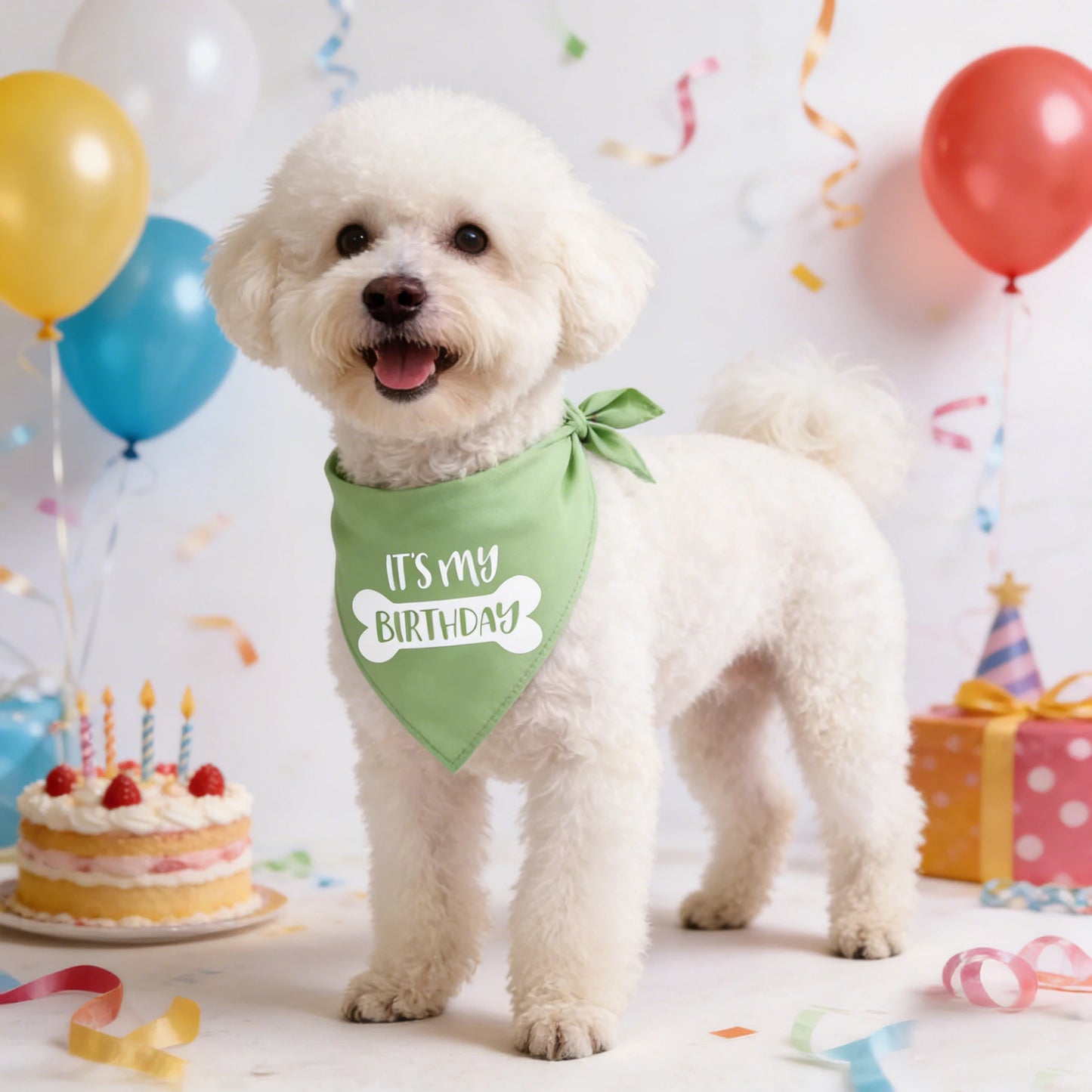 Dog Birthday Bandana - Happy Birthday Party Pet Triangle Scarf