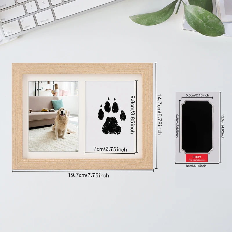 Wooden Pawprint Photo Frame Handmade DIY Pet Memorial Gift Kit