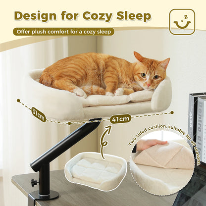 Cat Desk Bed 360° Rotatable Stand For Indoor Cats Adjustable