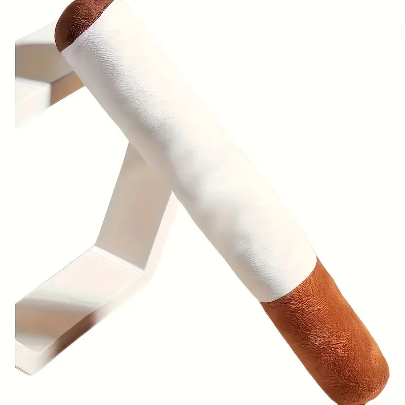 Adorable Cigar-Shaped Dog Toy - Soft Interactive Squeaky Toy