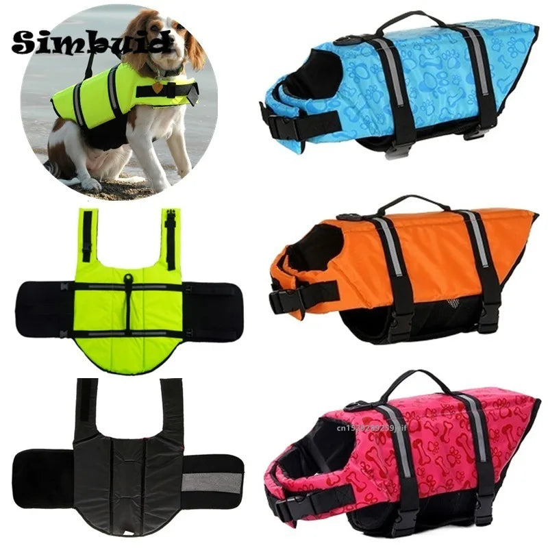 Dog Life Jacket Reflective Adjustable for Large Dogs Swimming Safety