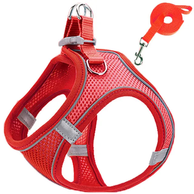 Cat Harness Reflective Pet Leash Set Adjustable For Small Dogs