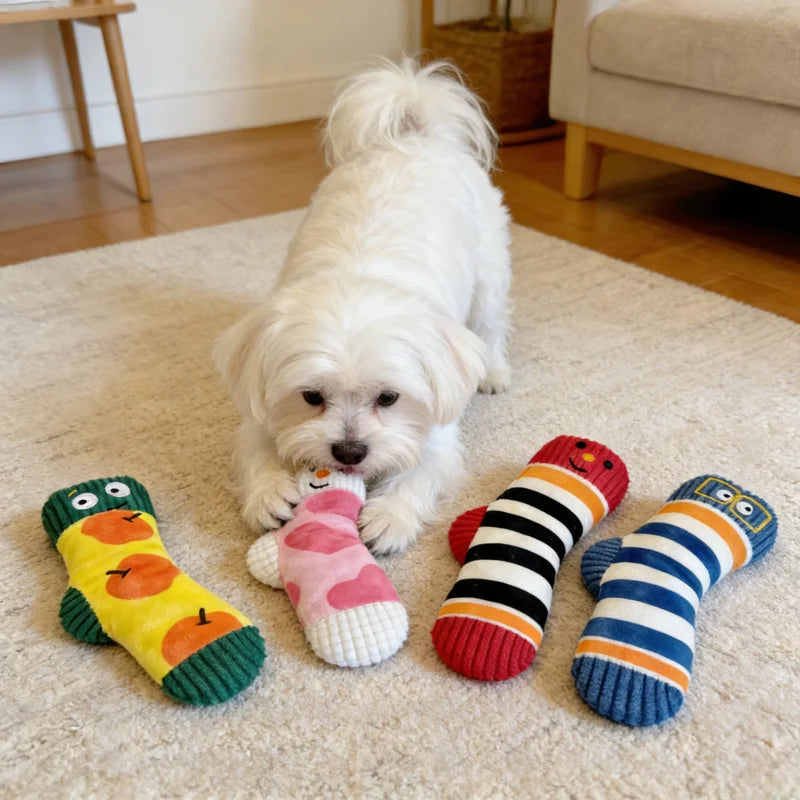 Cute Plush Dog Toy With Squeaker For Small Medium Large Dogs