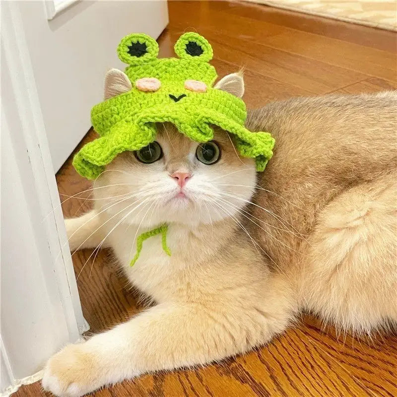 Cute Cat Hat Funny Pet Party Cosplay Knitted Headwear Accessories