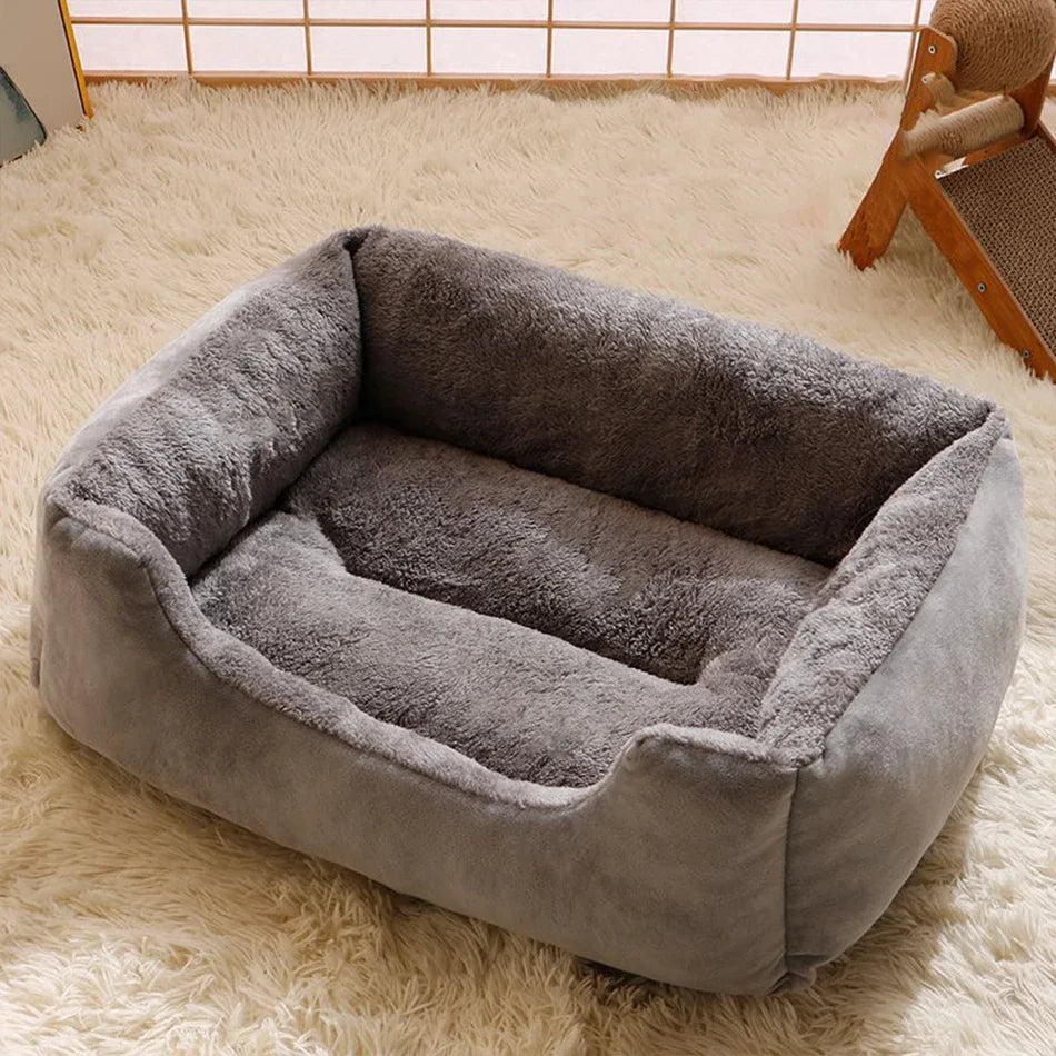 Premium Cat Bed Plush Pet Cushion - Comfortable Sleeping Basket