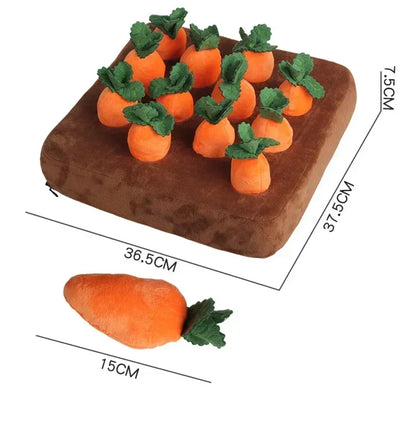 Dog Snuffle Mat Interactive Carrot Plush Toy For Pet Training