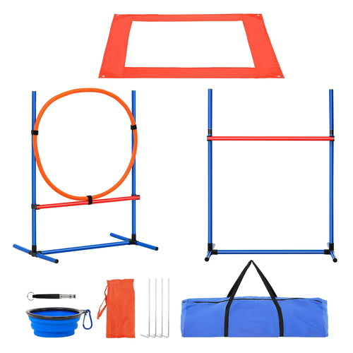 Dog Agility Training Equipment 4 Piece Set With Adjustable Hurdles