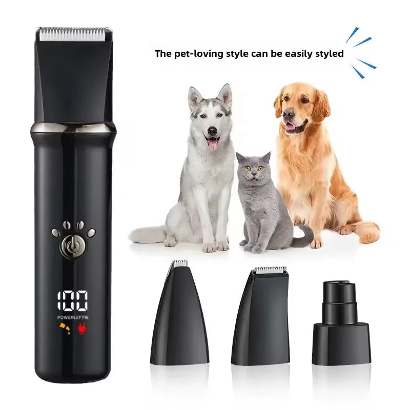 4-In-1 Pet Grooming Set With Rechargeable Clippers And Low Noise