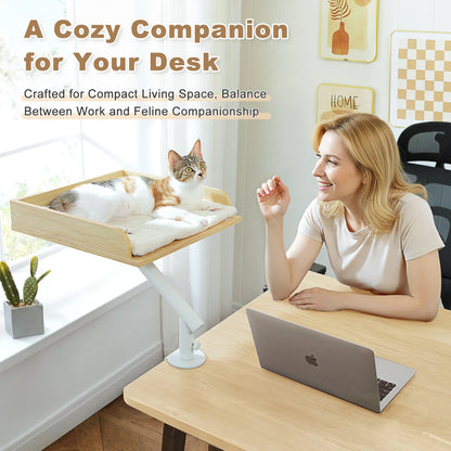Cat Desk Bed 360° Rotatable Stand For Indoor Cats Adjustable