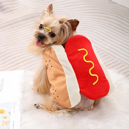 Halloween Hot Dog Costume For Small Dogs And Cats - Funny Pet Dress