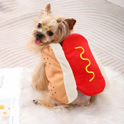 Halloween Hot Dog Costume For Small Dogs And Cats - Funny Pet Dress